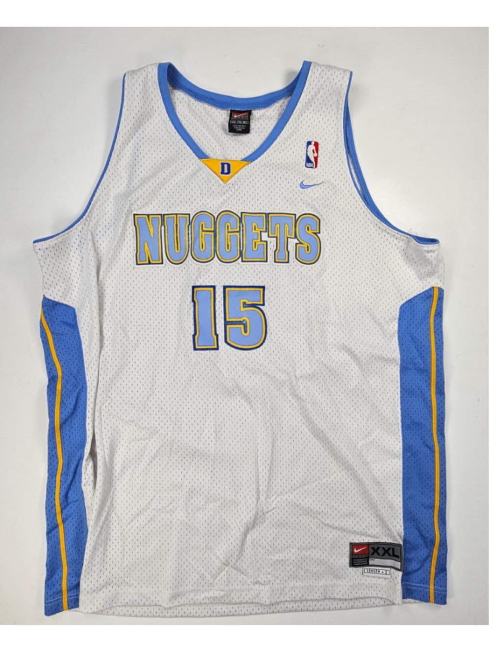 Vintage Nike Carmelo Anthony Denver Nuggets #15 Jersey XXL +2 NBA White